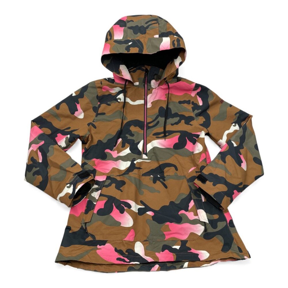 Swiss Tech Waterproof Hooded Camouflage Pink Pullover Jacket Women's Medium 8-10